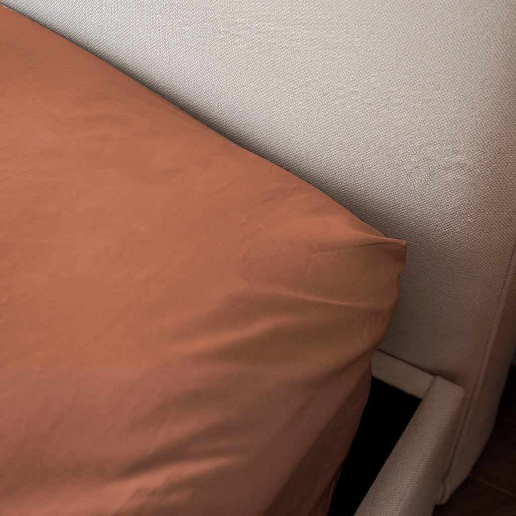 Housse De Couette Percale De Coton - Terracotta