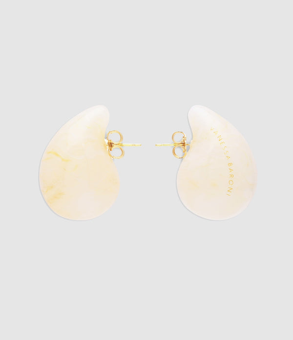 Vanessa Baroni - Boucles D'Oreilles Drop Pearl Marble - Femme