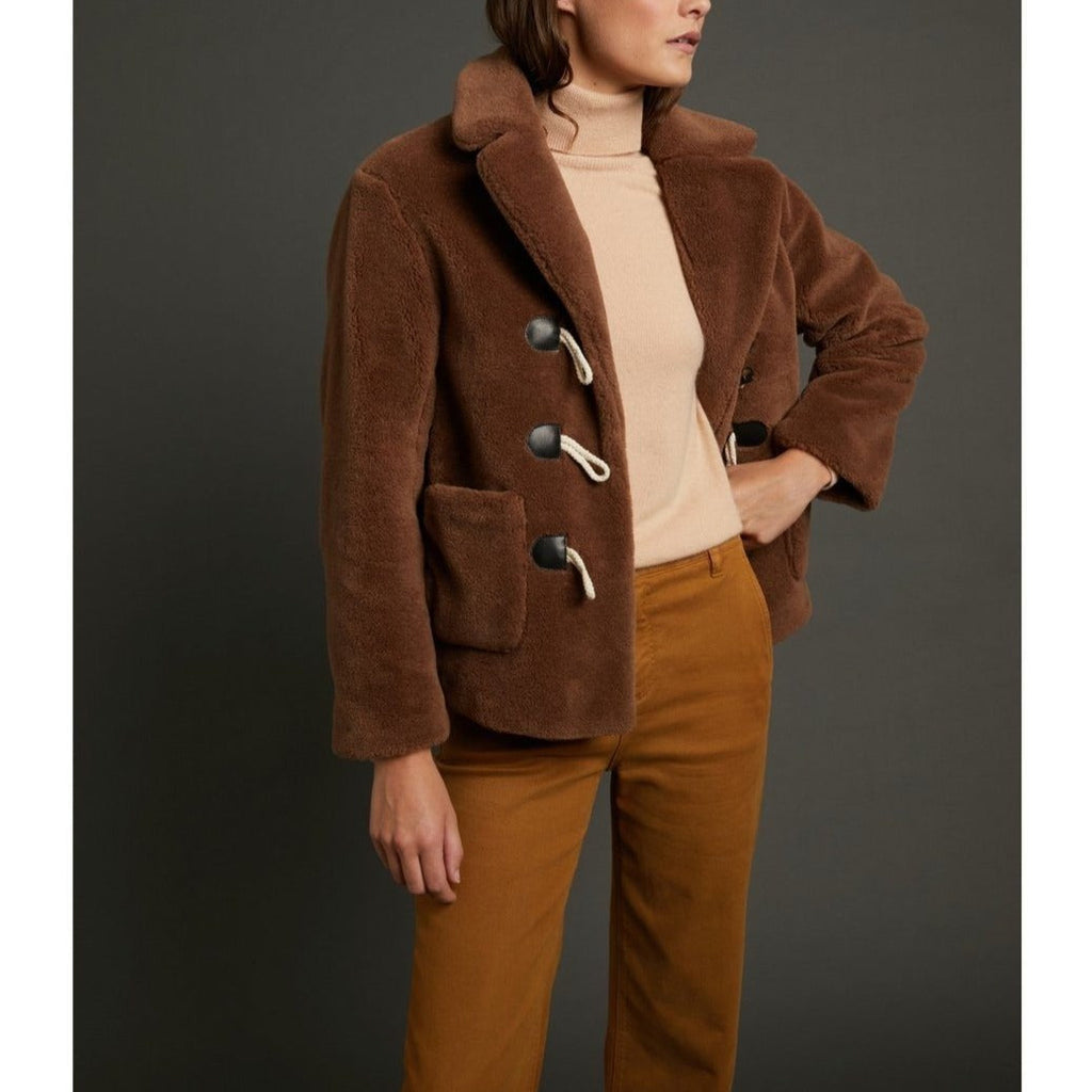 Duffle-Coat Court Fausse Fourrure - Marron - Femme VESTES ET MANTEAUX Cyrillus