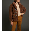 Duffle-Coat Court Fausse Fourrure - Marron - Femme VESTES ET MANTEAUX Cyrillus