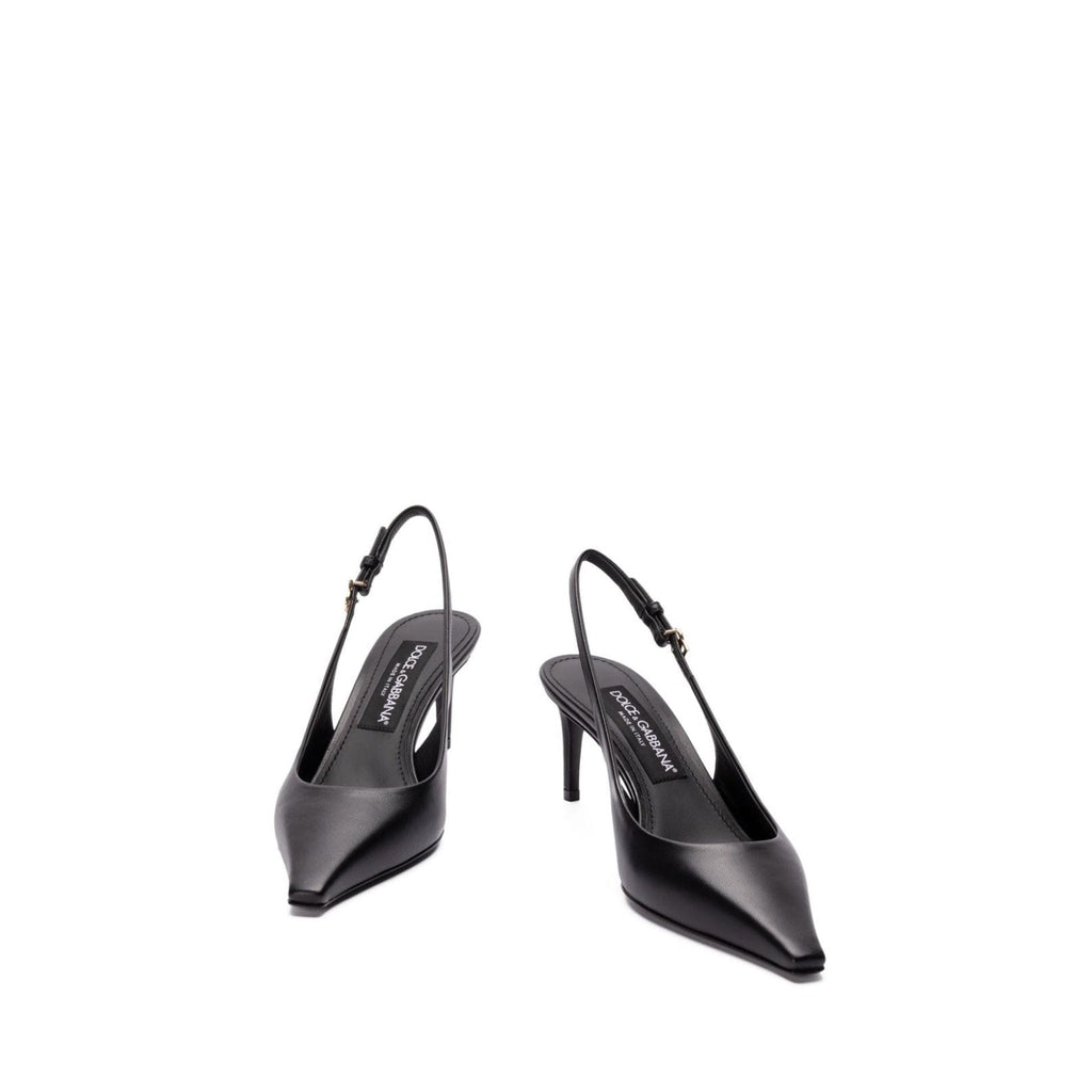 Escarpins - Dolce & Gabbana Leather Slingback - Black