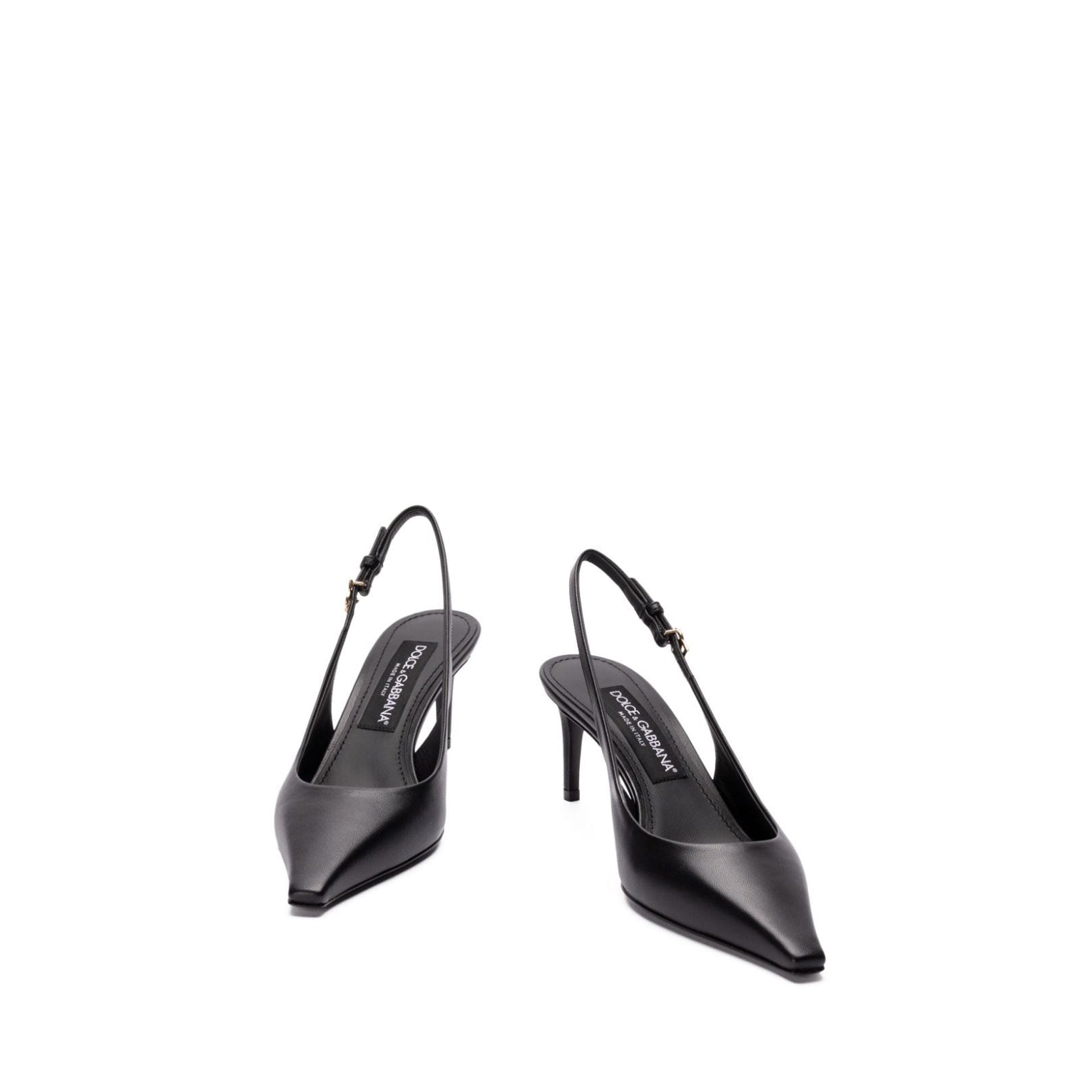 Escarpins - Dolce & Gabbana Leather Slingback - Black