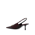 Escarpins Saint Laurent 'Carine' Leather Slingback - Burgundy - Femme