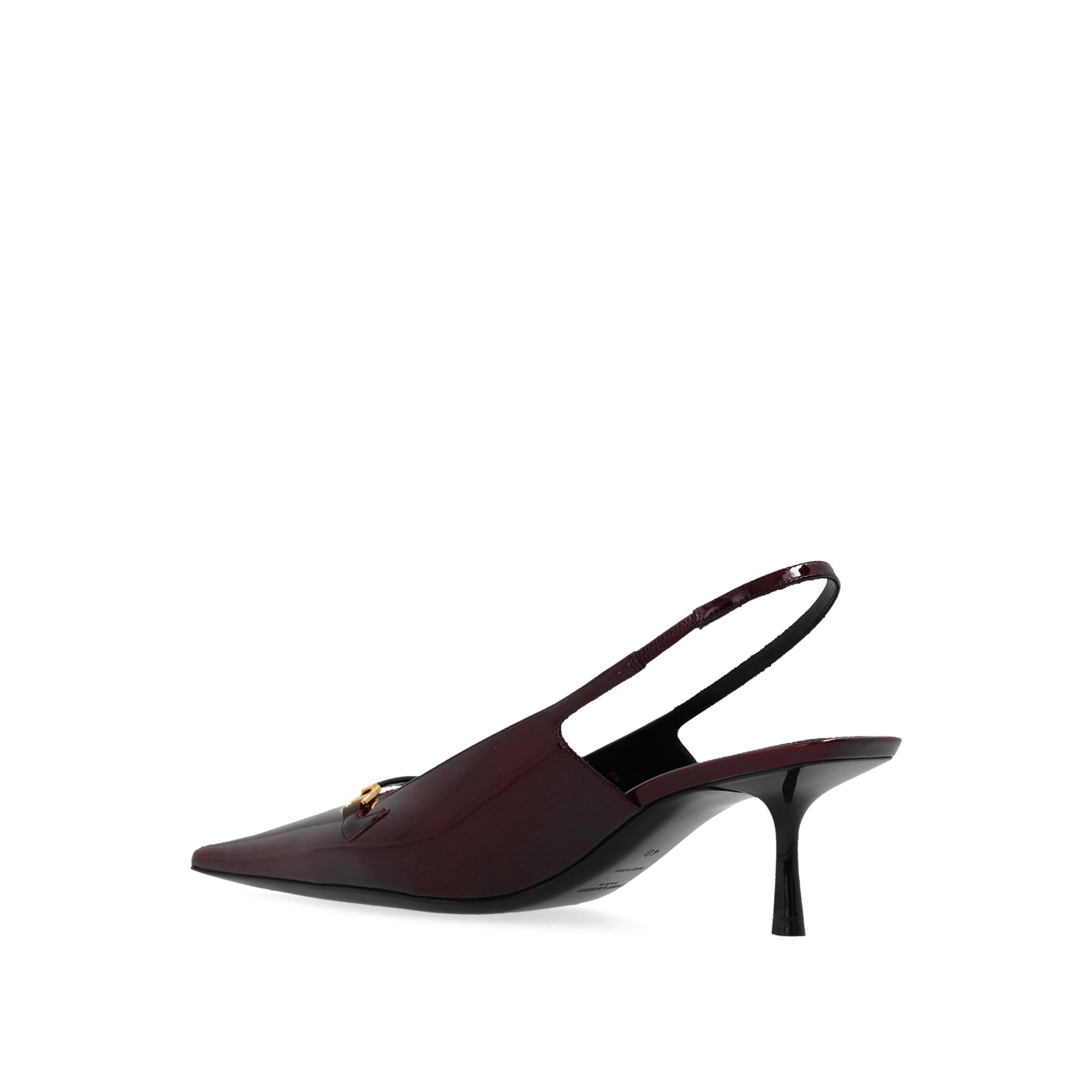 Escarpins Saint Laurent 'Carine' Leather Slingback - Burgundy - Femme