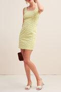 Anita Dress - Fleuri Anise Stripe
