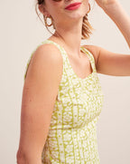 Anita Dress - Fleuri Anise Stripe