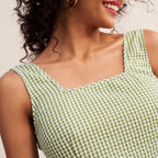 Anita Dress - Vichy Green