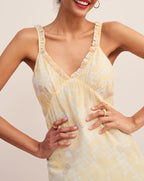 Robe Carlita - Vichy Fleuri Paille