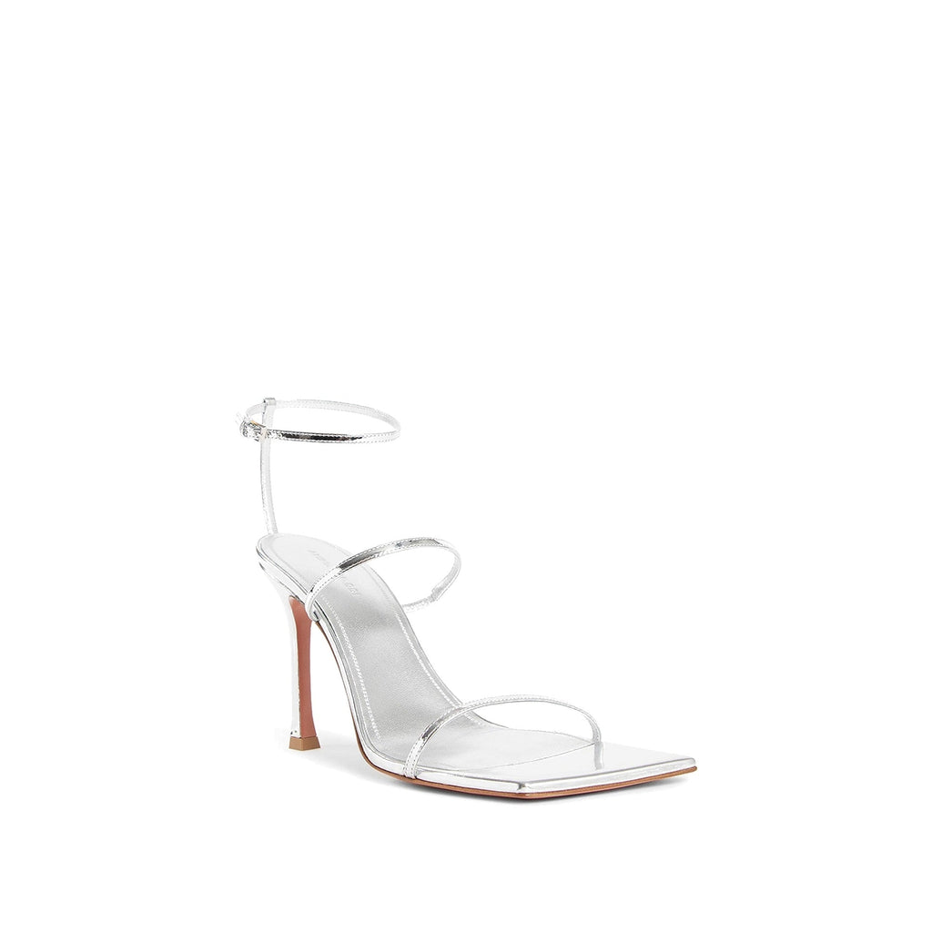 Sandales - Amina Muaddi Maya Leather - Silver