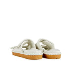 Bottega Veneta Jack Flat Mule Sandals - White - Femme