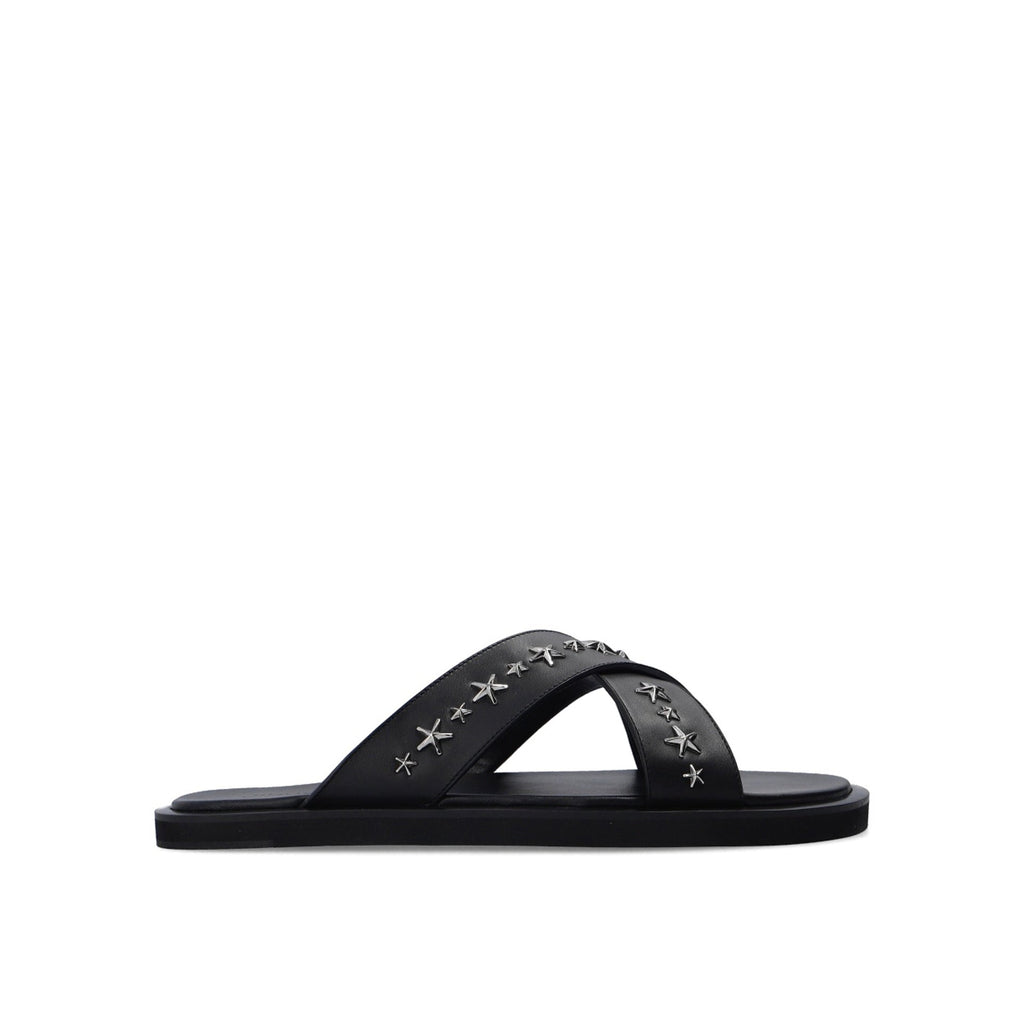 Jimmy Choo Palmo Leather Sandals - Black - Homme