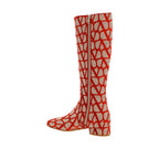 Bottes Valentino Garavani Canvas Logo - Beige - Femme