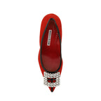 Escarpins Manolo Blahnik Tuberian 90 Suede - Red - Femme