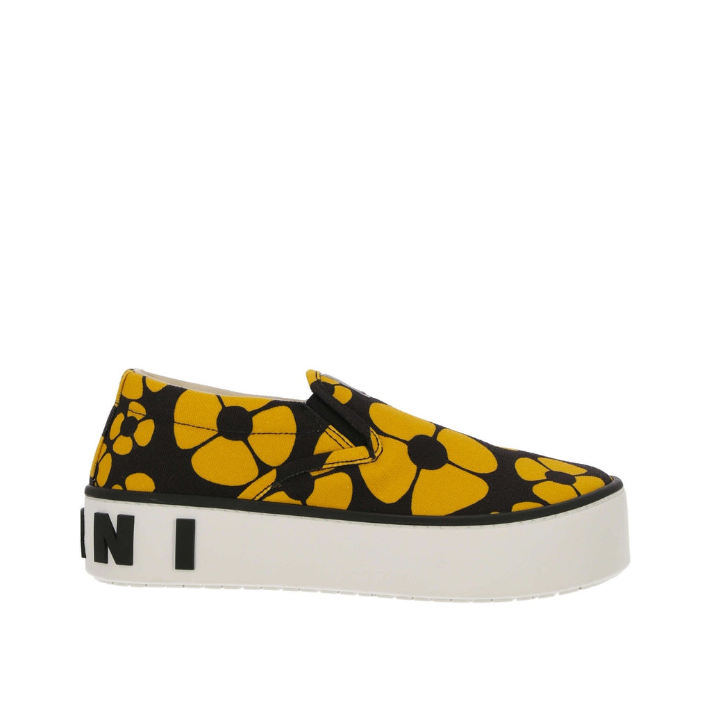 Baskets Marni Printed Slip On - Black - Femme