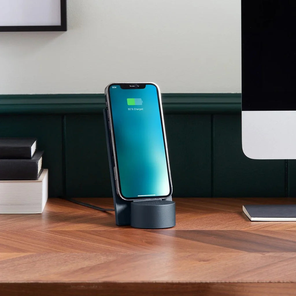 Lexon Design - Station De Charge Induction/Micro/Enceinte - City Energy Pro - Bleu Foncé