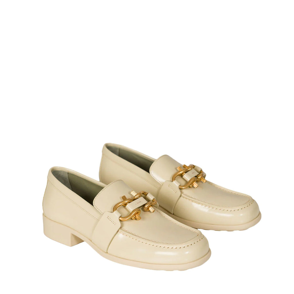 Mocassins Bottega Veneta Monsieur Leather - Cream - Femme