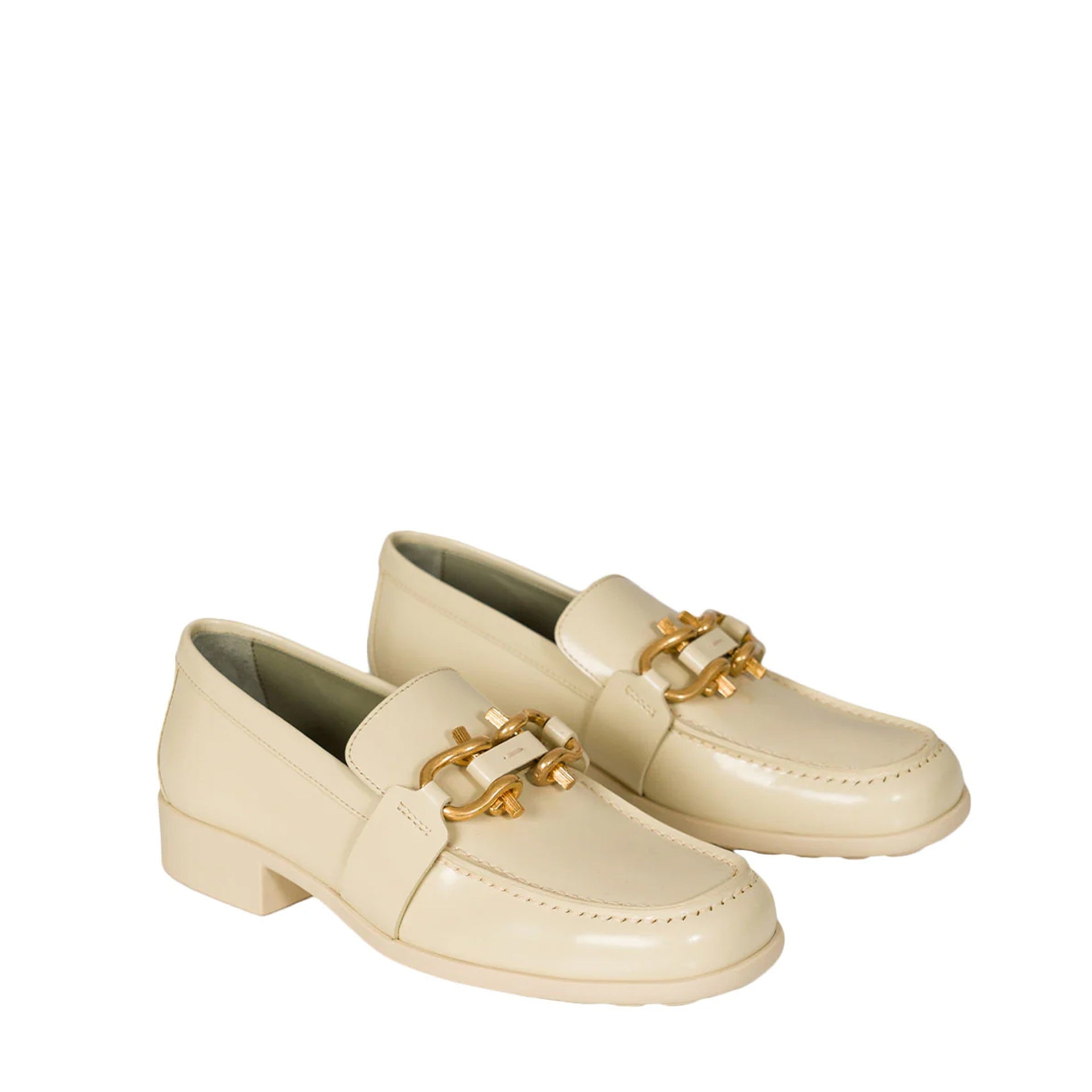Mocassins Bottega Veneta Monsieur Leather - Cream - Femme