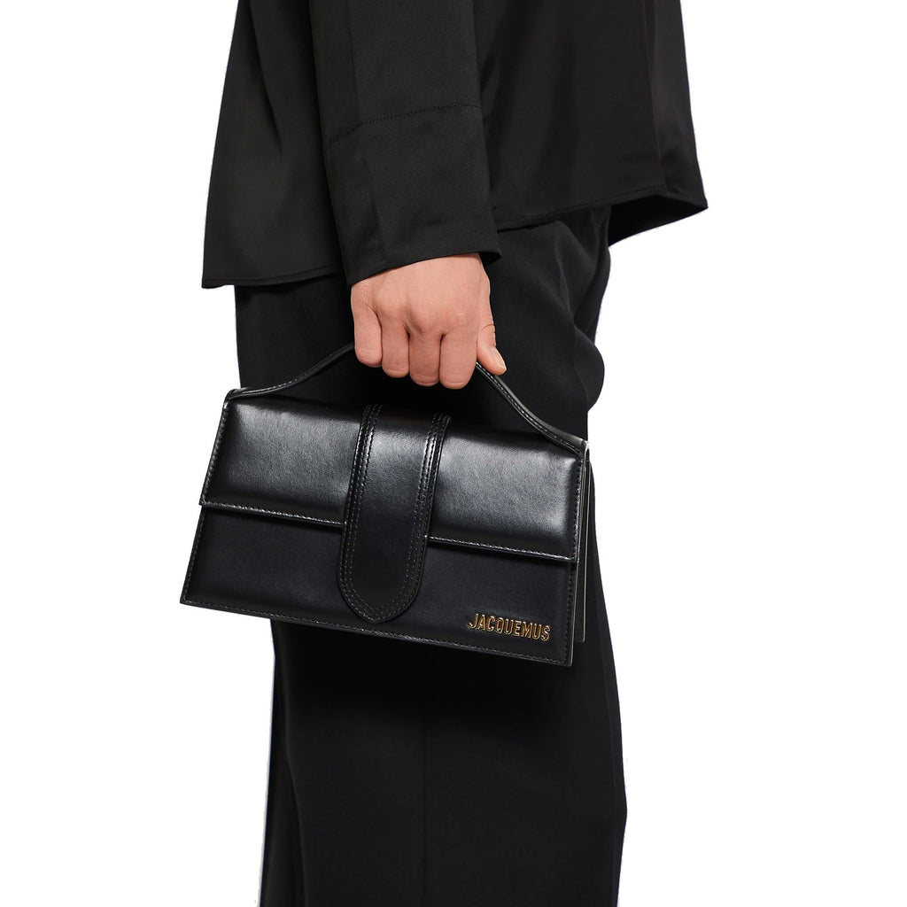 Jacquemus - Sac Le Grand Bambino - Gold Logo - Femme - Black