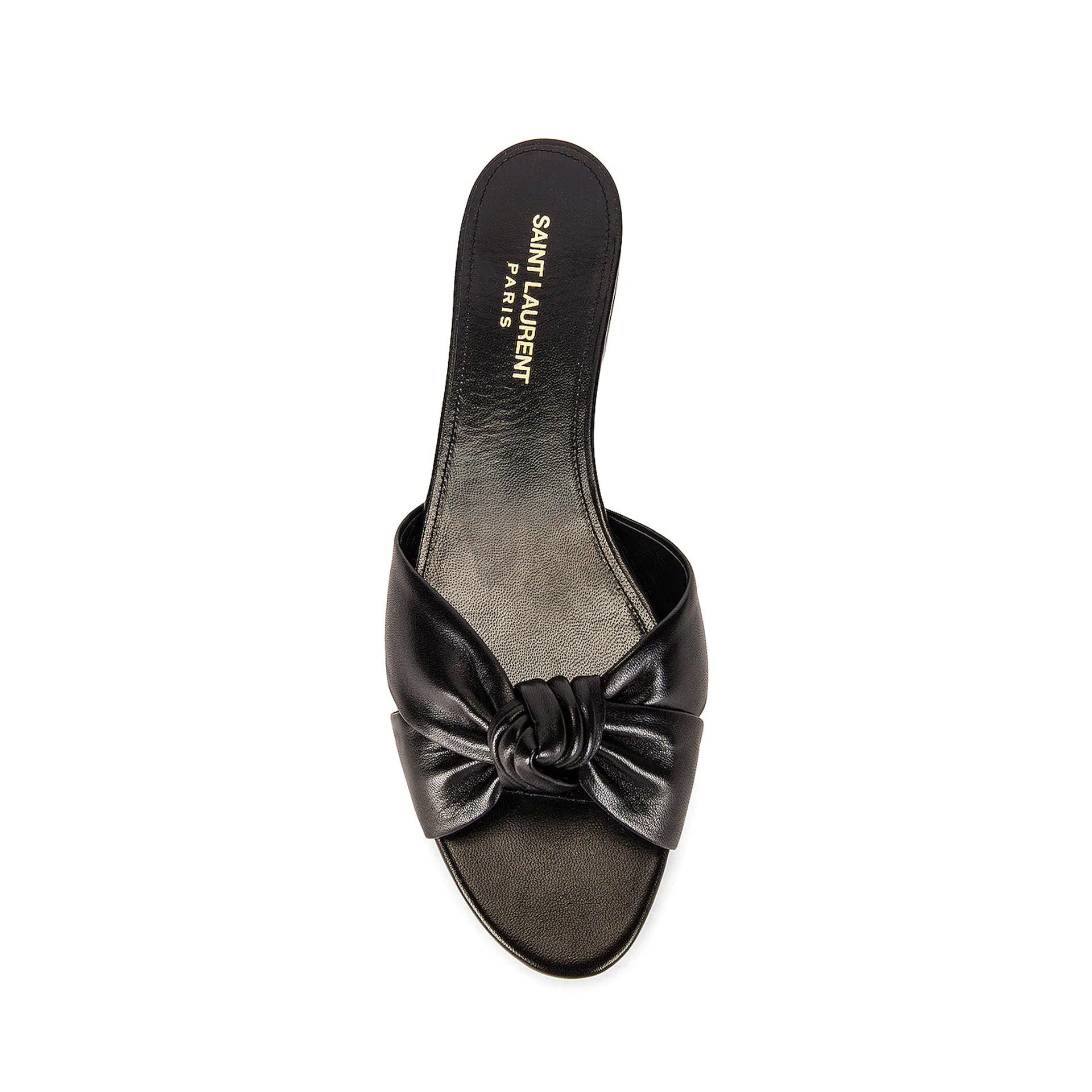 Claquettes Saint Laurent Leather - Black - Femme