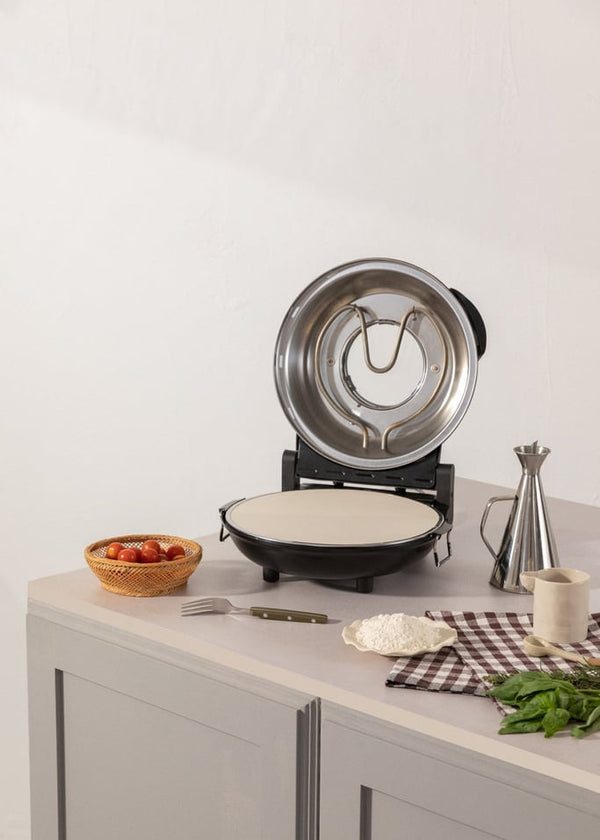 Pizza Maker - Four À Pizza Électrique Avec Pierre Réfractaire - Noir