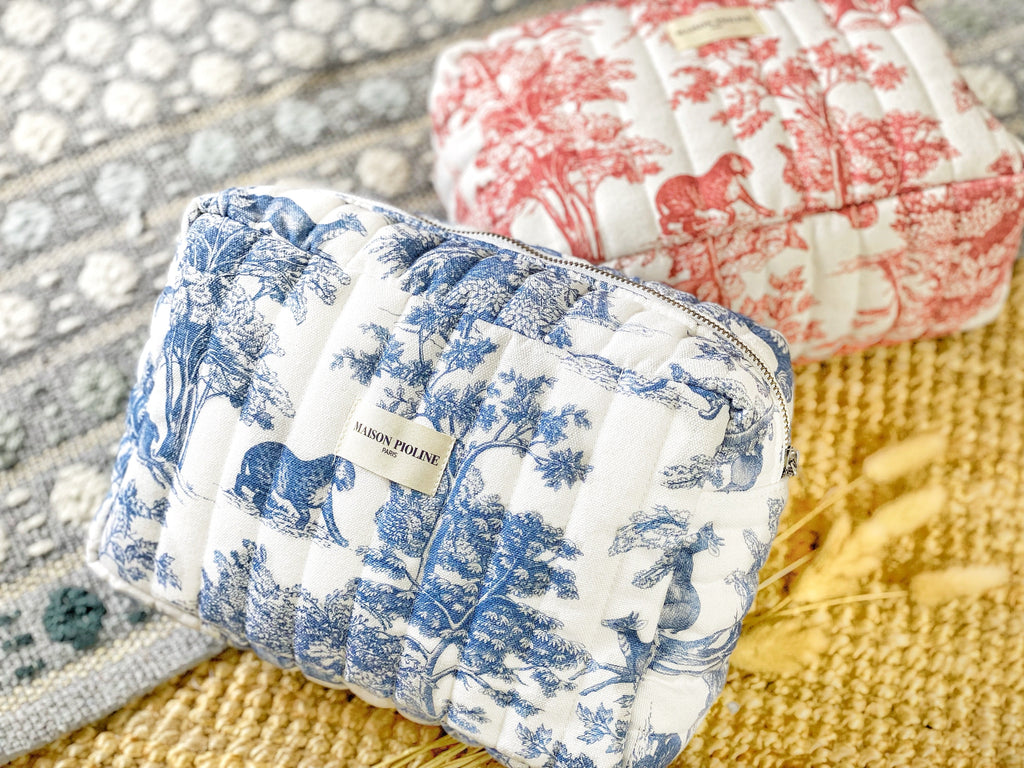 La Maxi Trousse - Inspiration Toile De Jouy - Brique