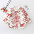 Tablier-Bavoir "L'Amore" - Brique - Inspiration Toile De Jouy