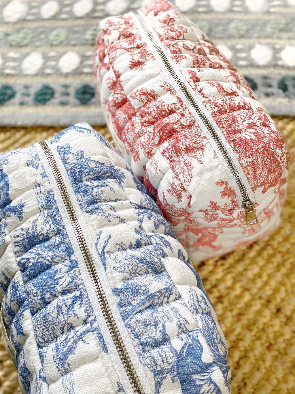 La Maxi Trousse - Inspiration Toile De Jouy - Brique