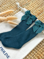 Les Petits Noeuds - Chaussettes Hautes - Vert Avocat