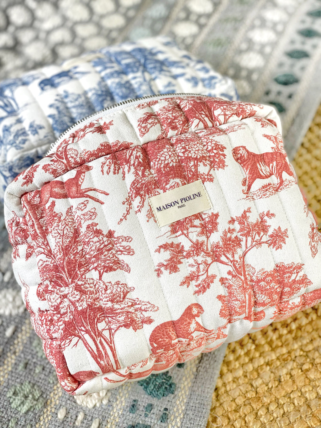 La Maxi Trousse - Inspiration Toile De Jouy - Brique