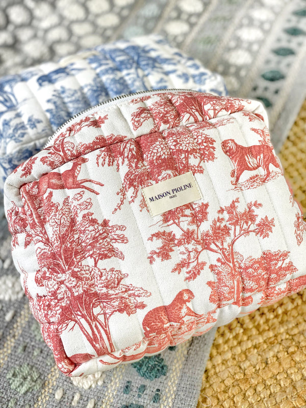 La Maxi Trousse - Inspiration Toile De Jouy - Brique