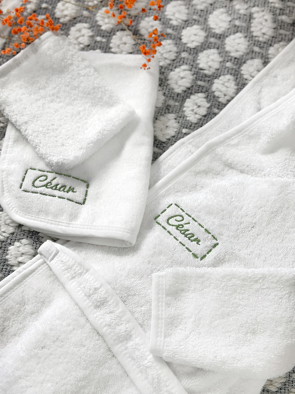 Le Bain - Peignoir - Serviette - Gant - À Personnaliser