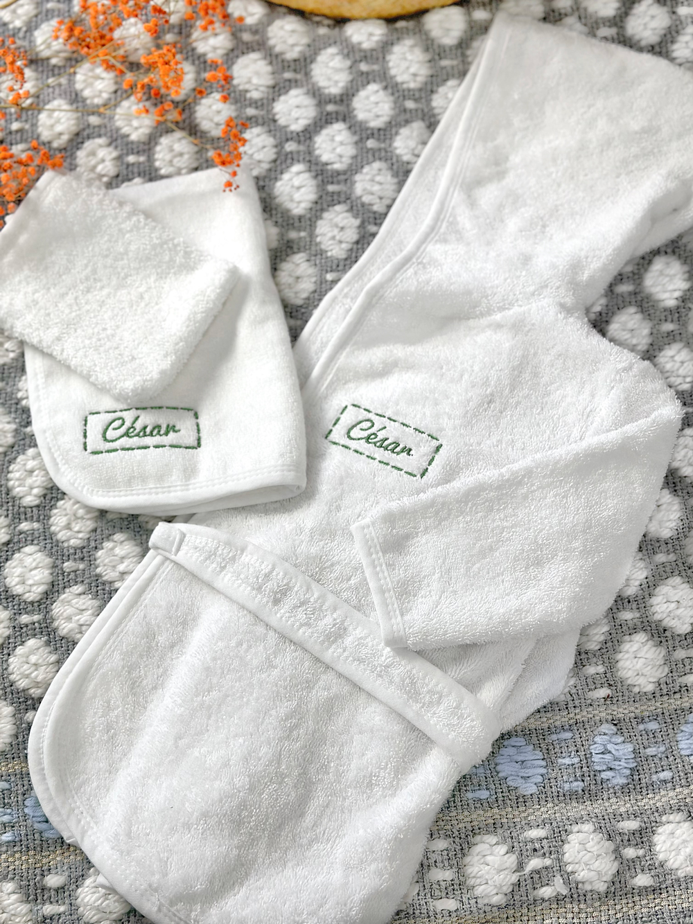 Le Bain - Peignoir - Serviette - Gant - À Personnaliser