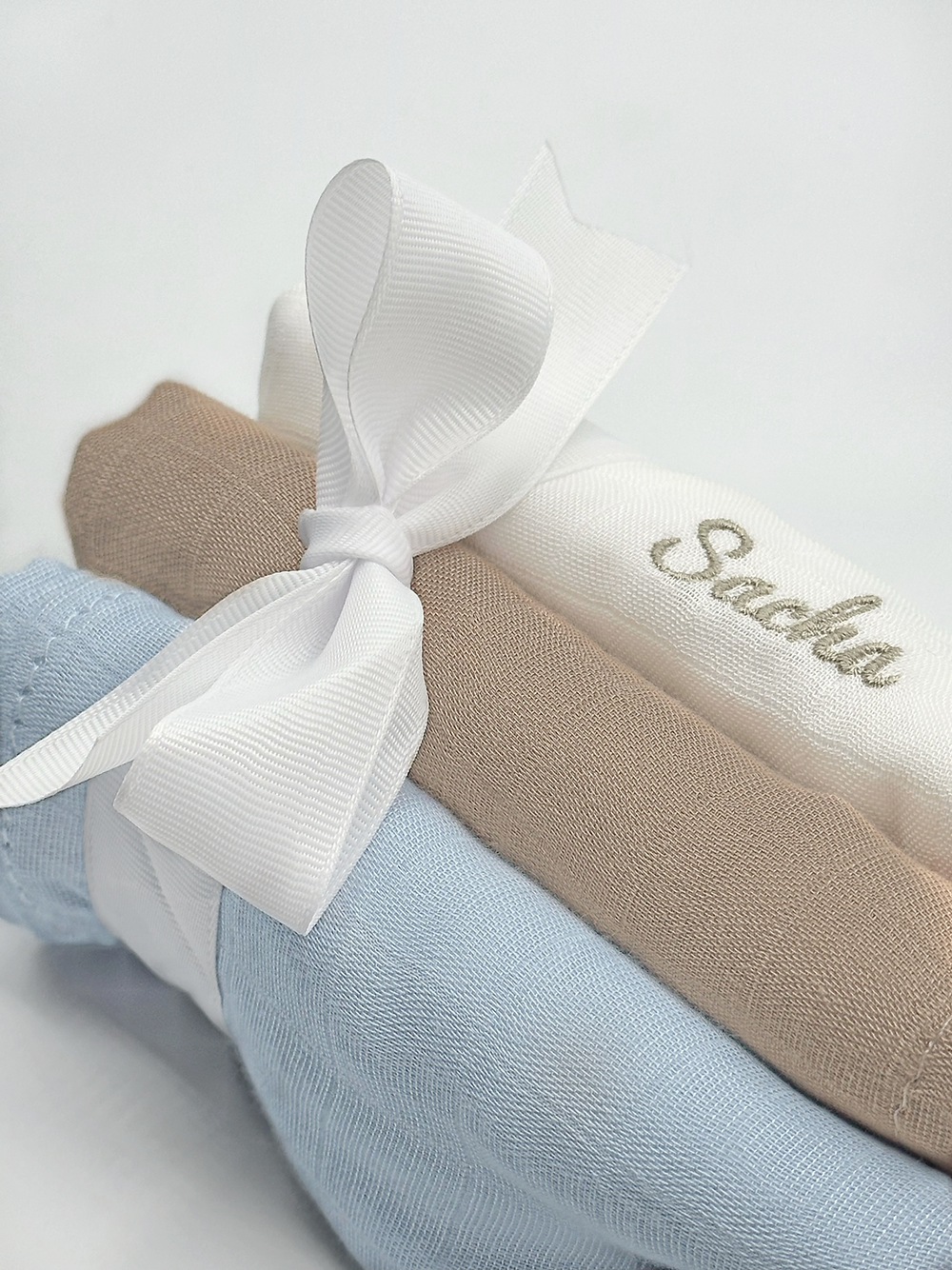 Lot De 3 Langes - Nuage Et Coton - À Personnaliser