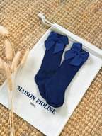 Les Petits Noeuds - Chaussettes Hautes - Bleu Nuit