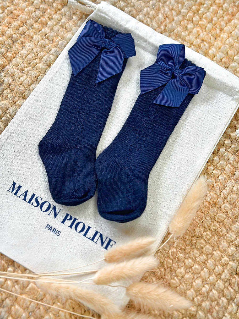 Les Petits Noeuds - Chaussettes Hautes - Bleu Nuit
