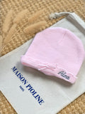 L'Amoureuse - Bonnet De Naissance - Rose Dragé - À Personnaliser