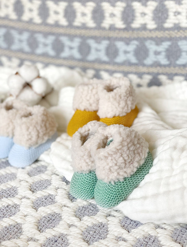 Les Amoureux - Chaussons De Naissance - Bleu Marine