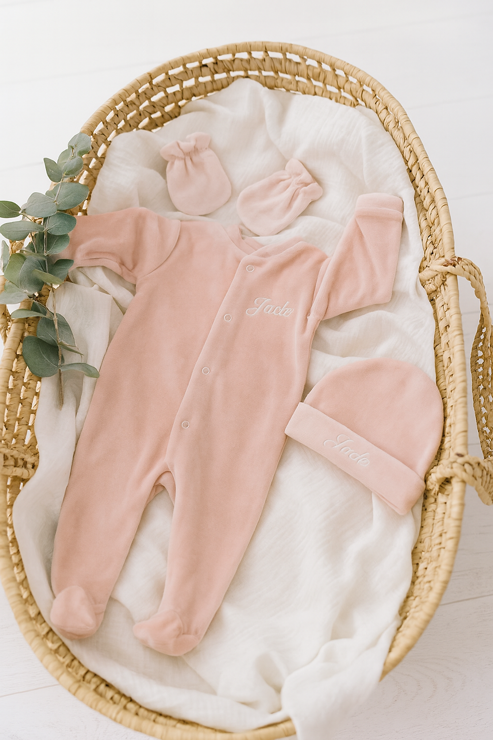 Le Rêveur - Trousseau 3 Pièces - Rose Poudré - À Personnaliser