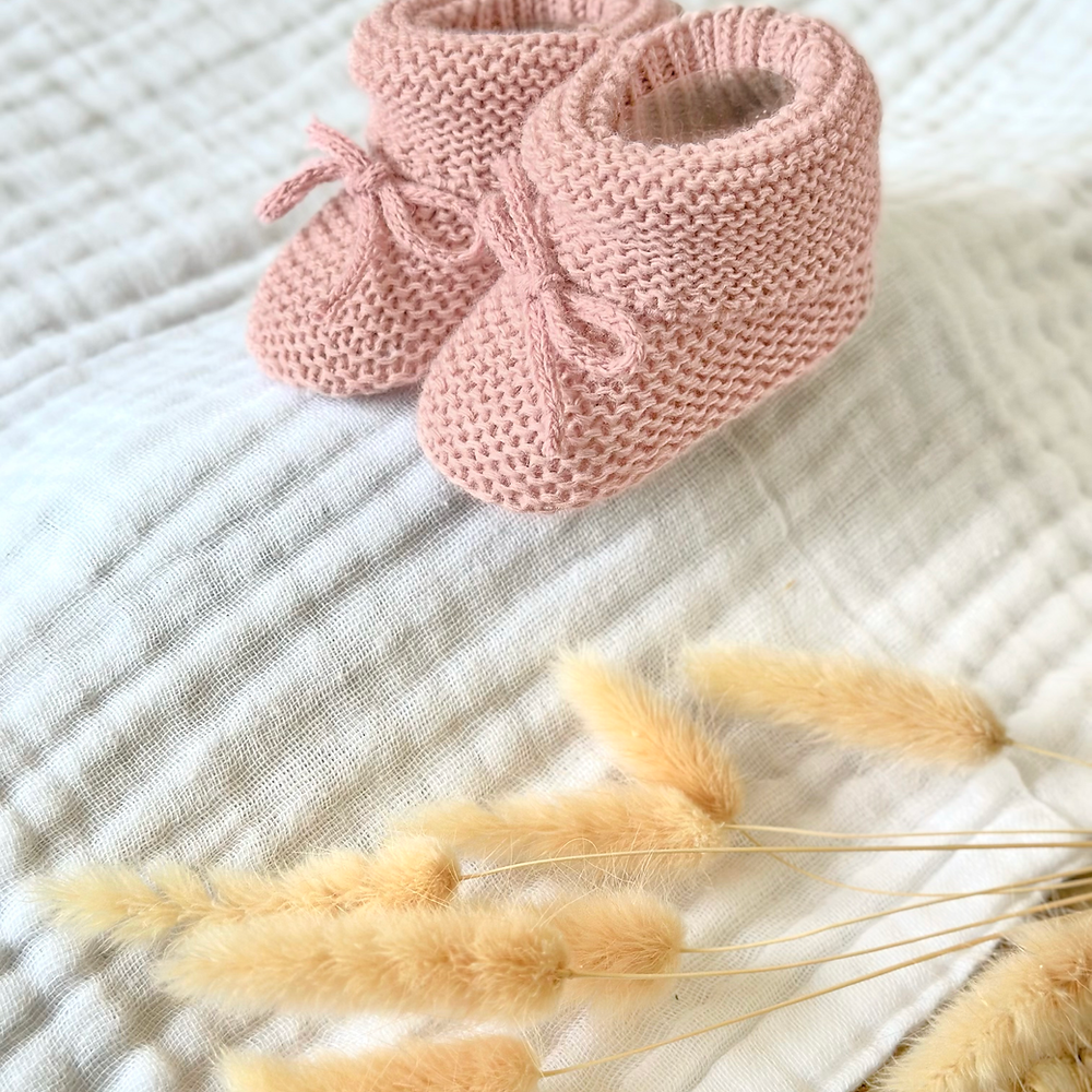 Les Choupinets - Rose Poudré - Chaussons De Naissance