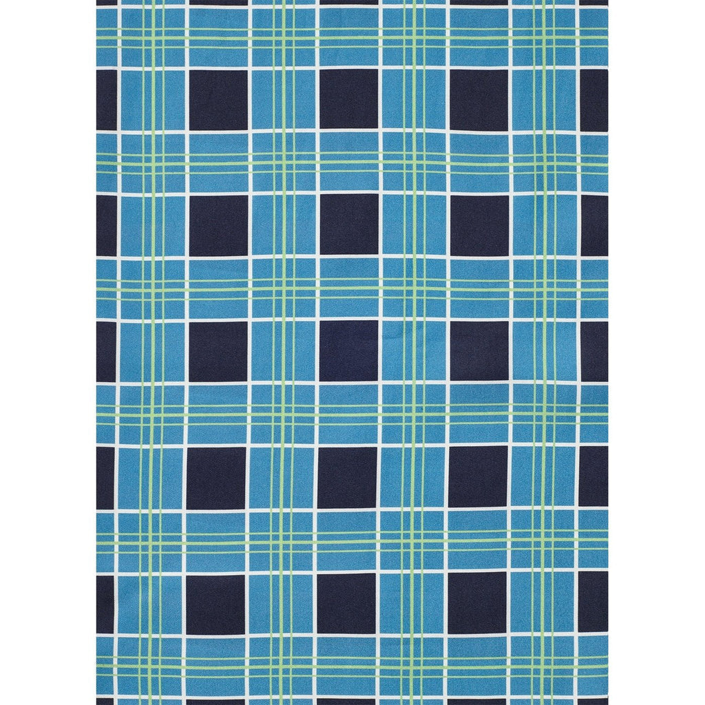 Écharpe - Vert - Imprimé Carreaux Bleu Marine - De Fursac - The Bradery