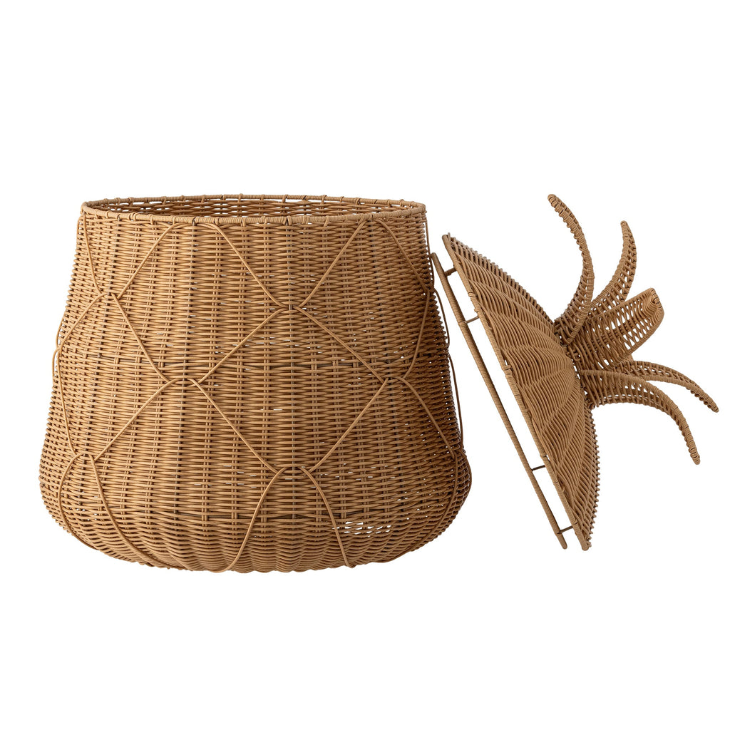 Anann - Corbeille Avec Couvercle - Naturel - Polyrotin