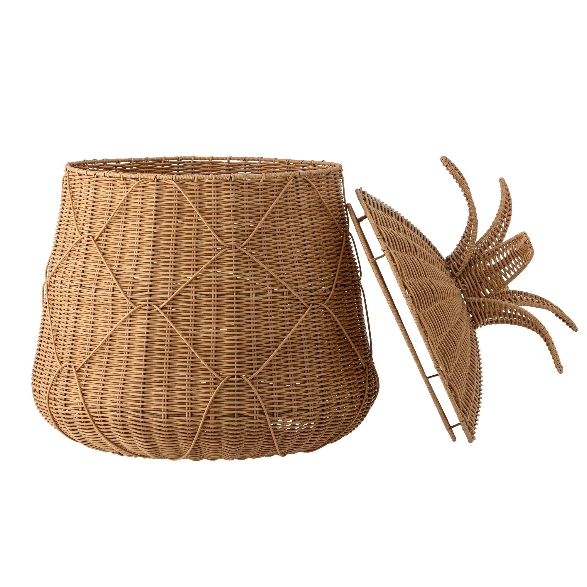 Anann - Corbeille Avec Couvercle - Naturel - Polyrotin