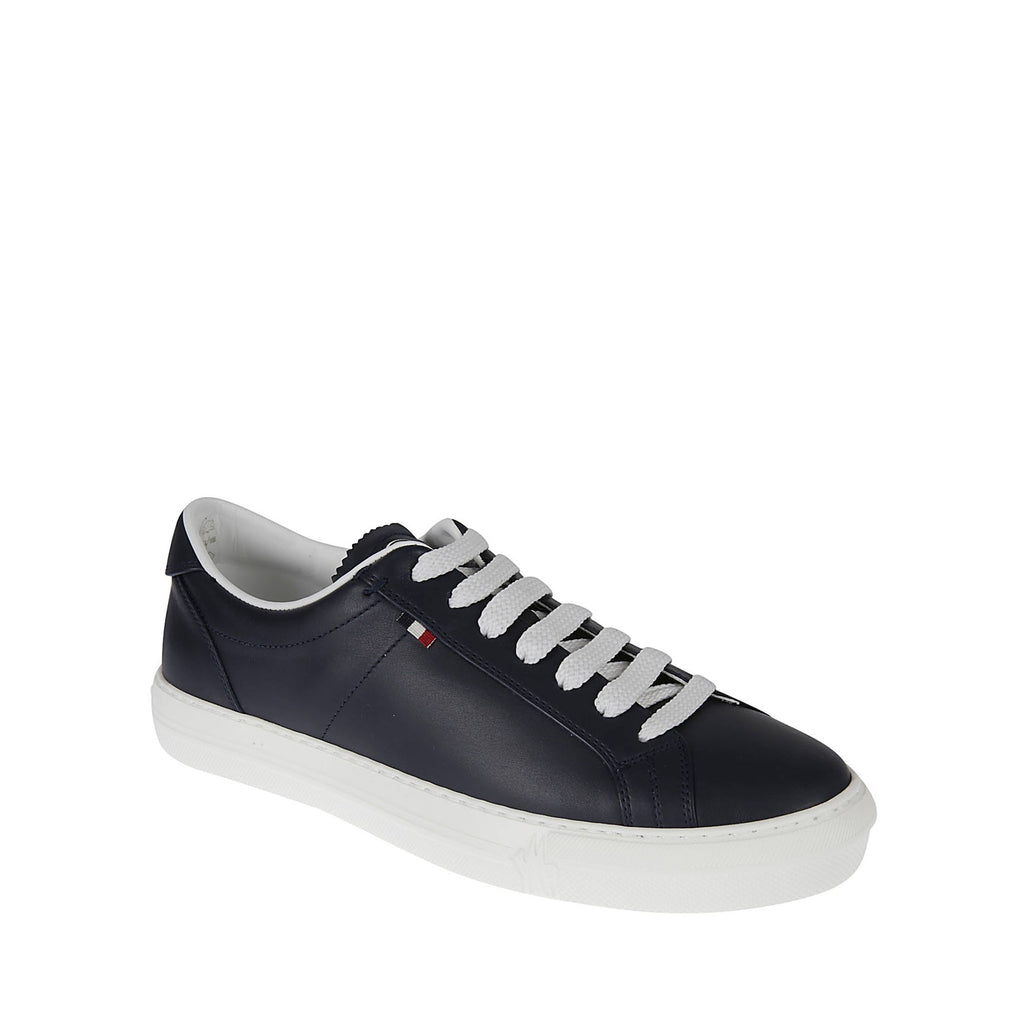 Baskets Moncler Monaco Leather - Blue - Homme
