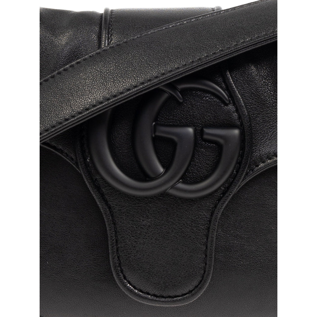 Gucci Aphrodite Leather Shoulder Bag - Black - Femme