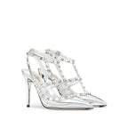 Escarpins Valentino Garavani Rockstud Leather - Silver - Femme