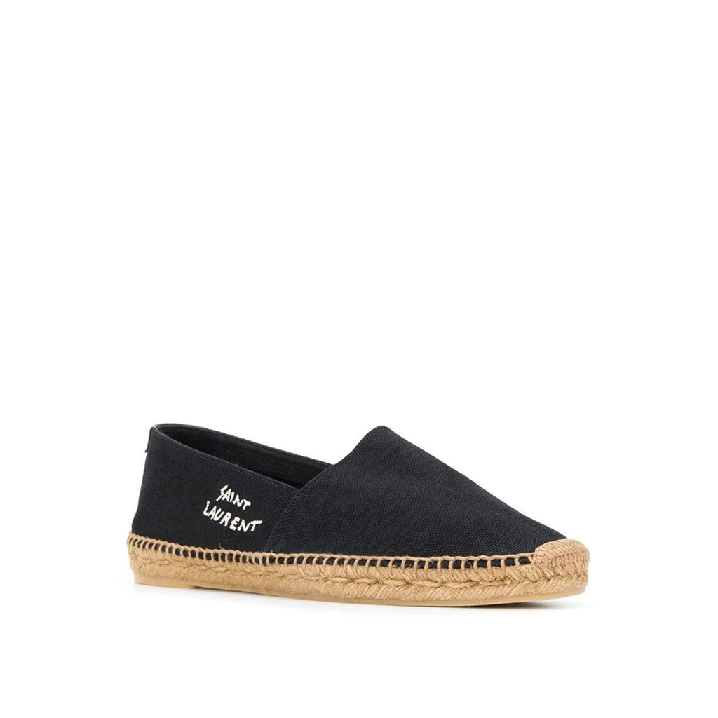 Espadrilles Saint Laurent Canvas Logo - Black - Homme