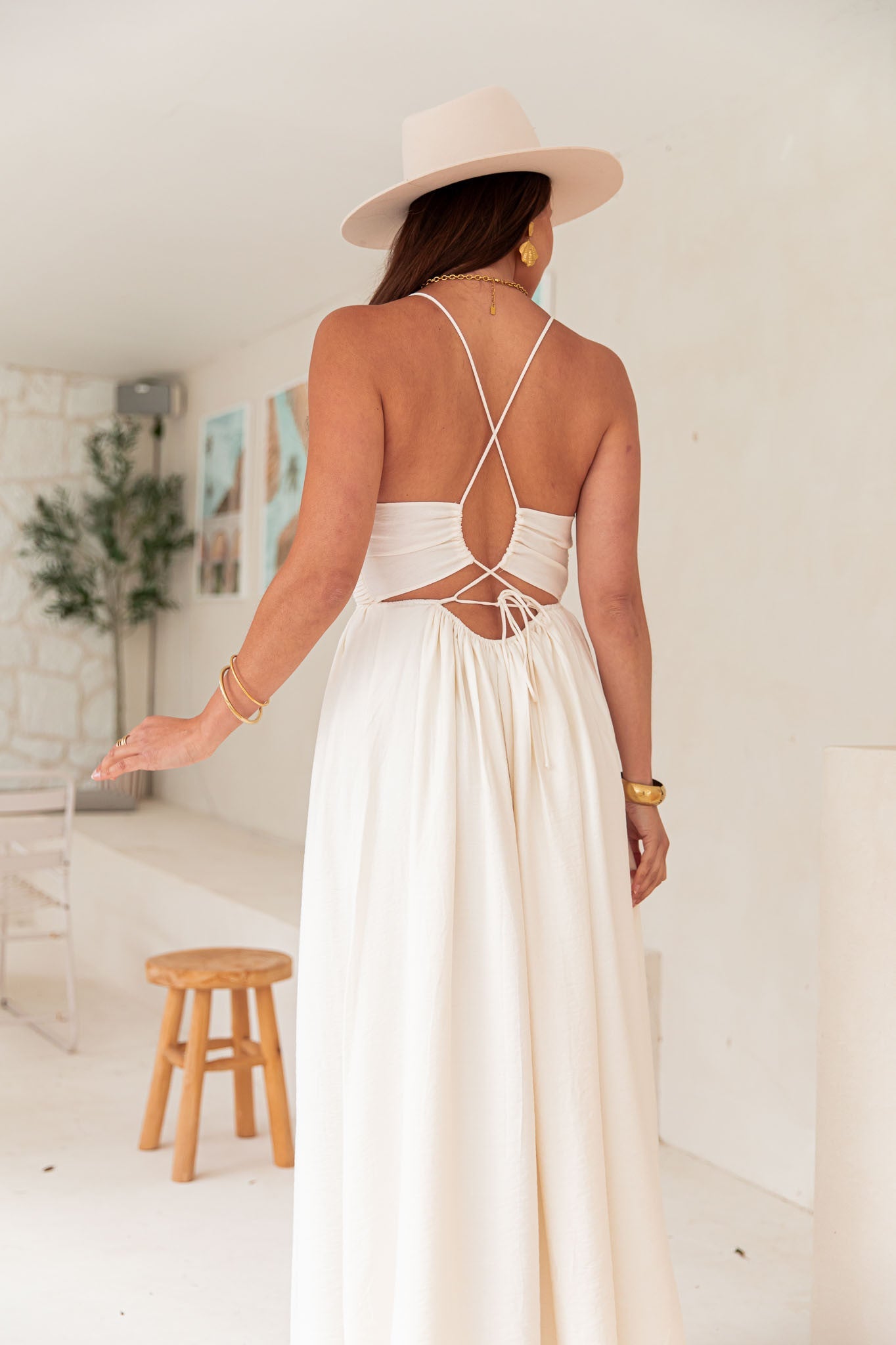 EFFY Écrue - Robe Longue