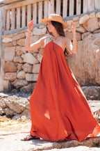 ÉLÉA Terracotta - Robe Perles Satinée