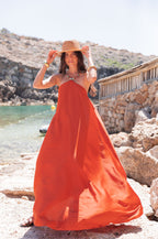 ÉLÉA Terracotta - Robe Perles Satinée