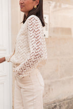 ÉLÉONORE Écrue - Chemise Dentelle